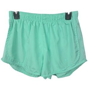 Nike Dri-Fit Womens Running Shorts Size L Mint Green Athletic Performance